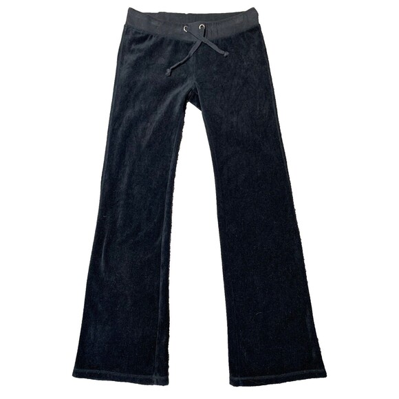 Miss Me Velour Pants Women M Black Pull On Bottoms Flare Elastic Waist - Picture 1 of 9